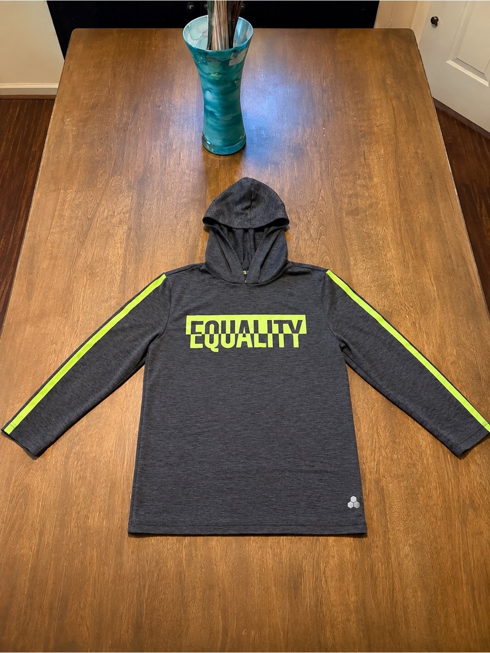 Tek Gear Equality Athletic Hoodie Women’s S (8) Gray Neon Green